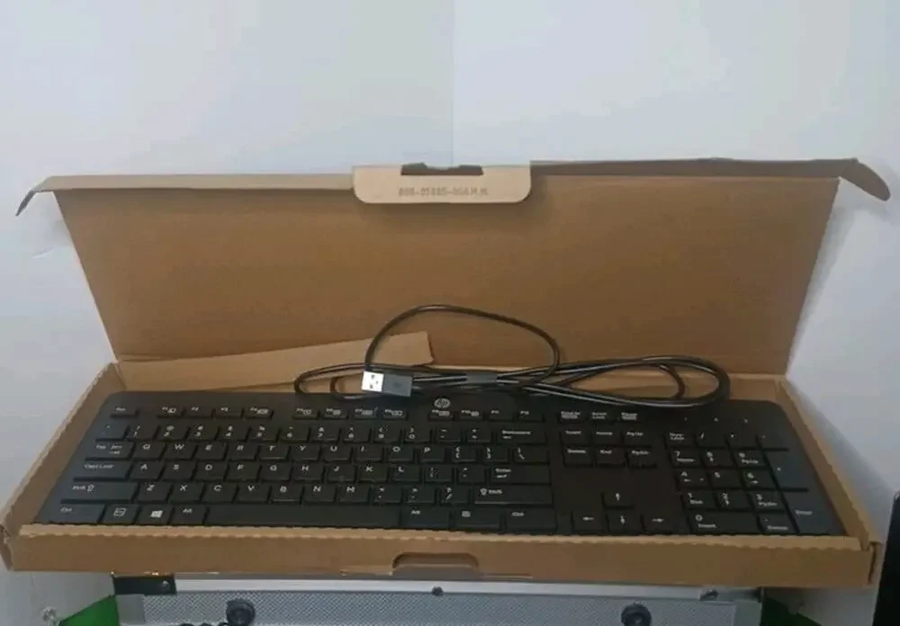 HP 803181-001 USB Slim Business Keyboard Black Wired QWERTY Windows Open Box